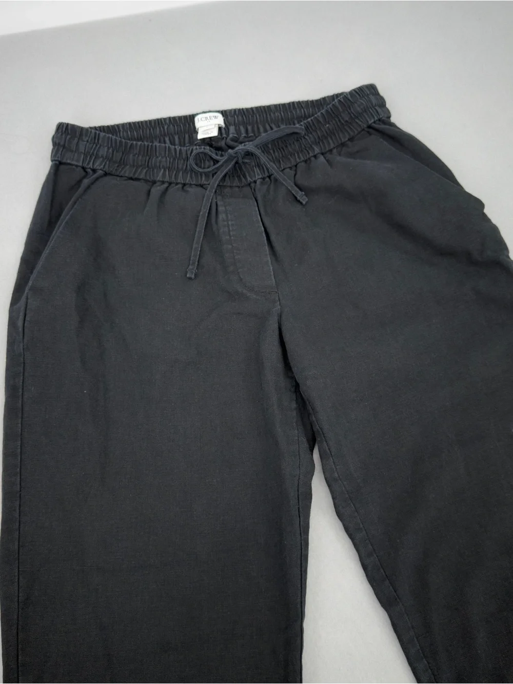 J.Crew Black Linen Blend Pants Sz 6 Womens